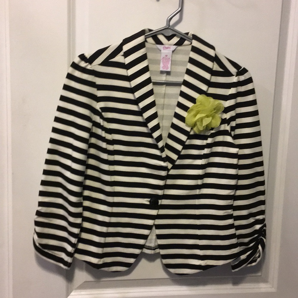 Black & cream striped cotton business jacket